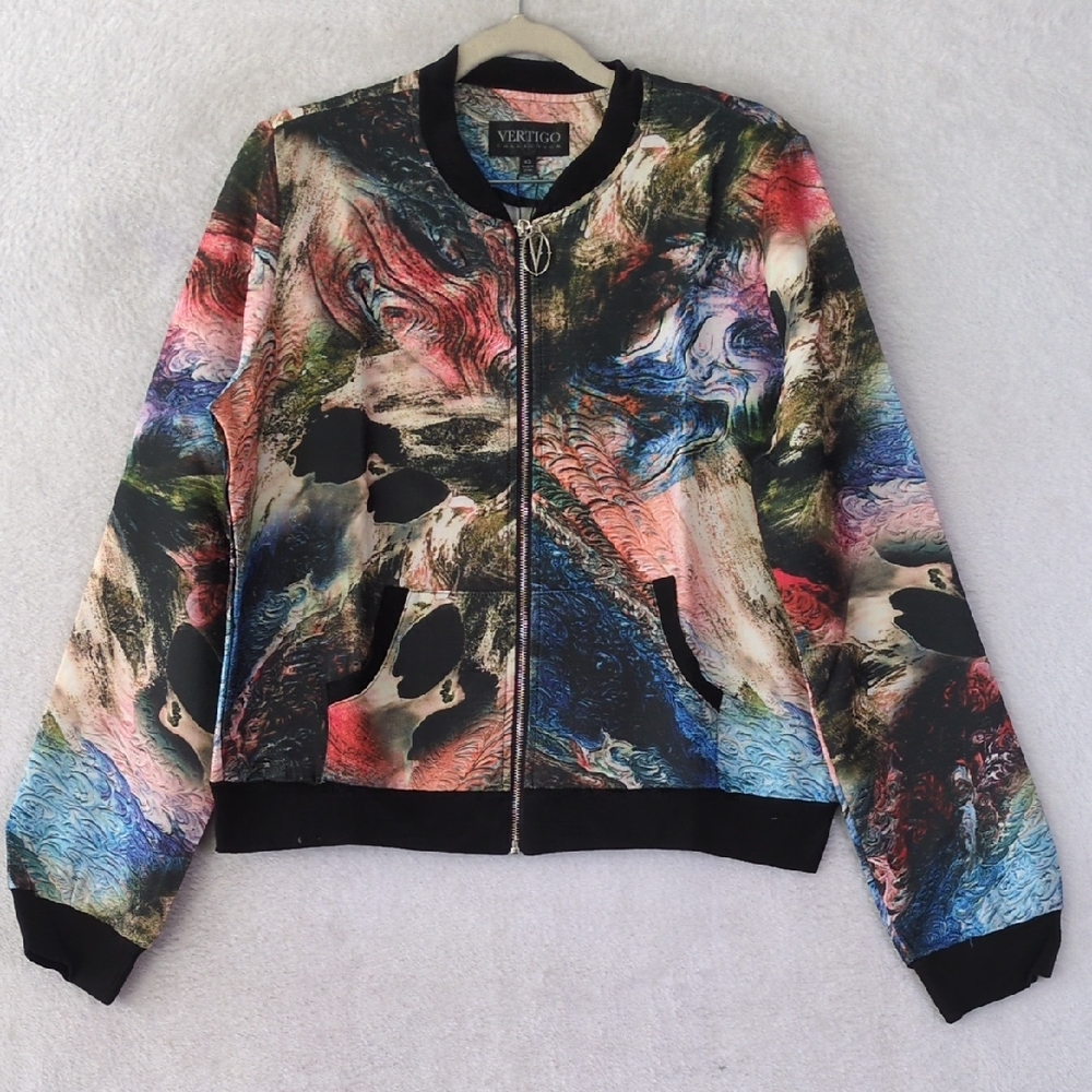 VERTIGO Women's Avant Garde Artist Zip Jacket‎ Size XS
